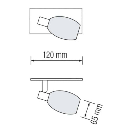 Світильник стельовий під лампу 1xE14 120mm кольору хром