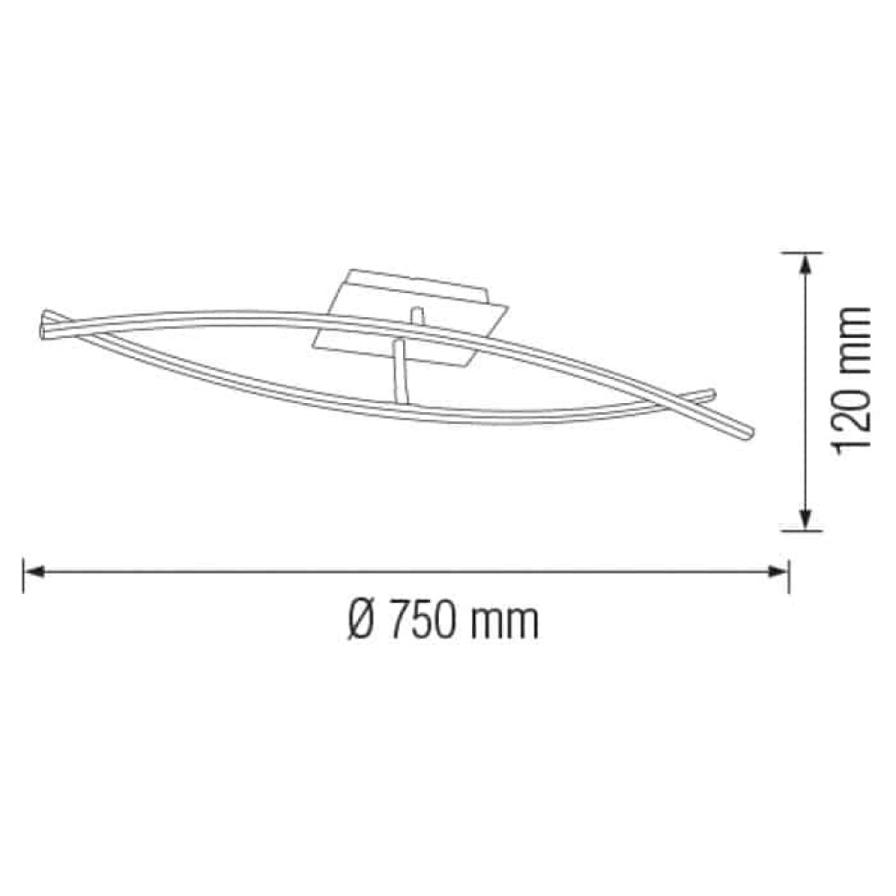 Світлодіодний LED світильник 16W 4000K 1211Lm 750х120мм кольору хром Світлодіодний LED світильник 16W 4000K 1211Lm 750х120мм кольору хром