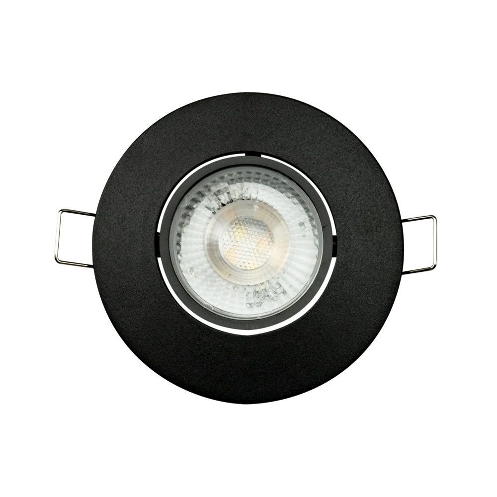 Світлодіодний LED світильник врізний 5W 3000К-4500К-6000K 450Lm 85мм круглий чорний