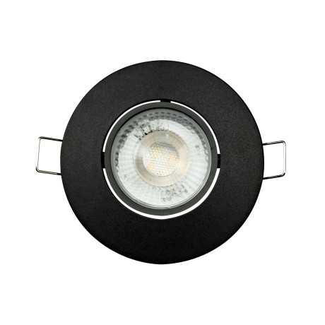 Світлодіодний LED світильник врізний 5W 3000К-4500К-6000K 450Lm 85мм круглий чорний