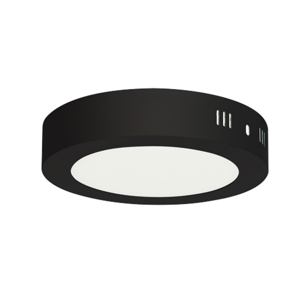 Світлодіодний LED світильник 18W 6400K 1300Lm 210мм чорний круглий