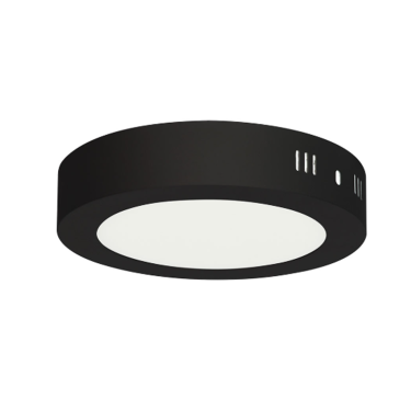 Світлодіодний LED світильник 18W 6400K 1300Lm 210мм чорний круглий