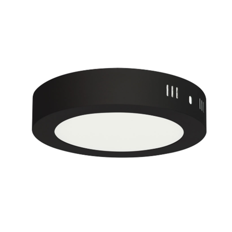 Світлодіодний LED світильник 18W 6400K 1300Lm 210мм чорний круглий