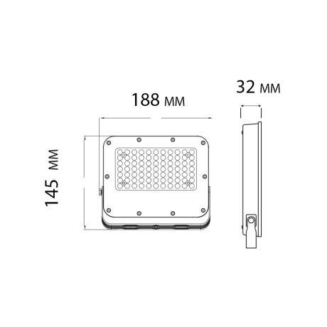 Світлодіодний LED прожектор 50W 3CCT 6500Lm IP65 сірий