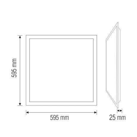 Світлодіодна LED панель 80W 6400K 5575Lm врізна 595x595x25мм біла