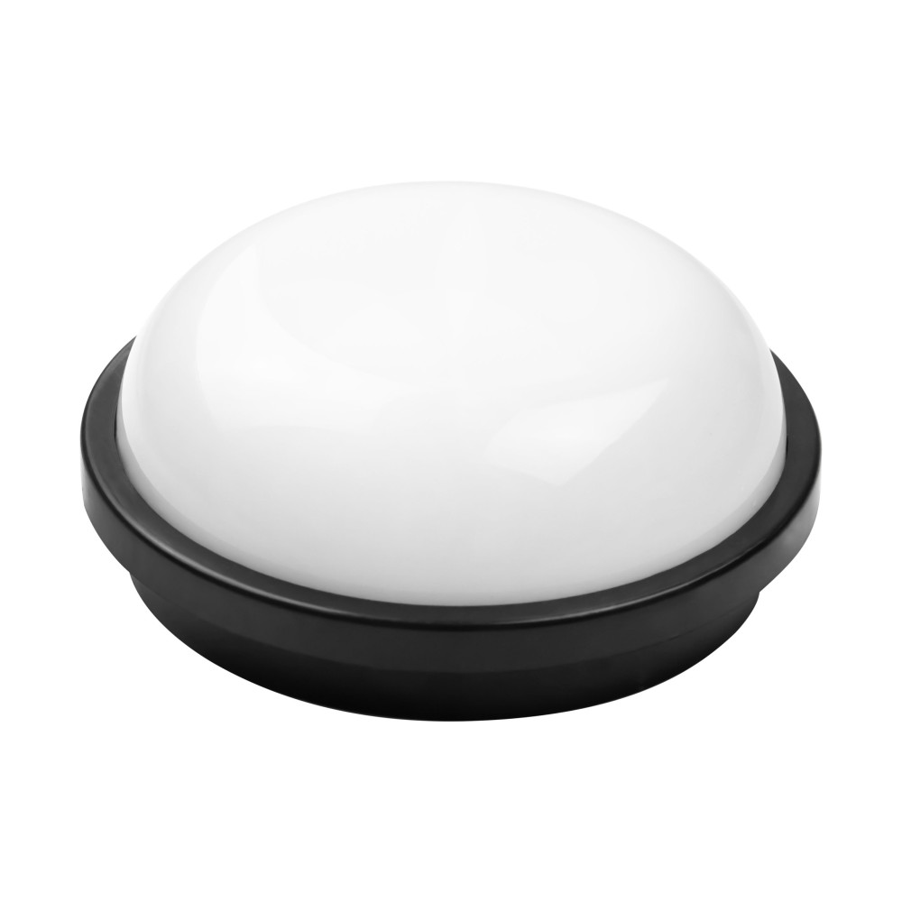 Світлодіодний LED світильник 15W 6400K 1500Lm IP65 163мм круглий чорний