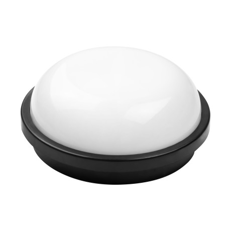 Світлодіодний LED світильник 15W 6400K 1500Lm IP65 163мм круглий чорний