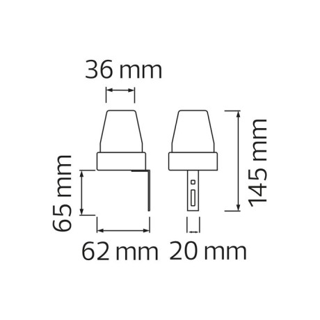 Фотосенсор 10А 1200W 220-240V IP44 білий