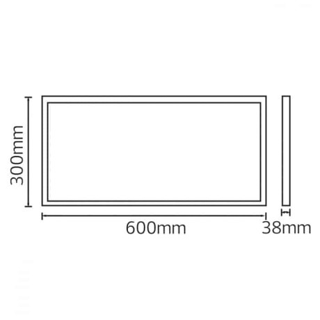 Світлодіодна LED панель 36W 6400K 3000Lm накладна 300x600x38мм чорна
