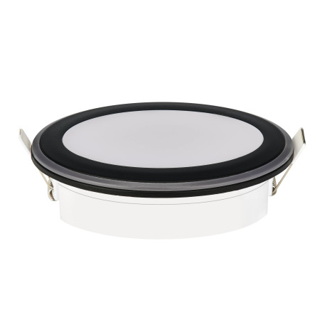 Світлодіодний LED світильник 12W 4200K 1000Lm врізний d-148мм чорний круглий