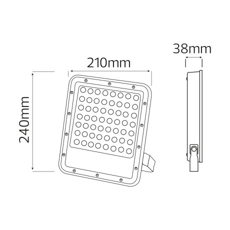 Світлодіодний LED прожектор 100W 6400K 10000Lm IP65 сірий