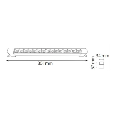 Світлодіодний LED світильник трековий лінійний повротний 20W 4200K 1600Lm чорний