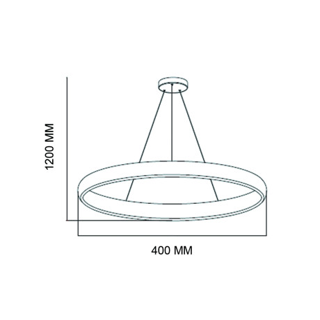 Світлодіодний LED світильник 30W 4000K 1800Lm 400мм чорний