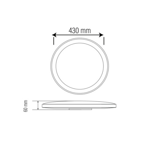 Світлодіодний LED світильник 60W 6400K 6500Lm 430х60мм білий круглий