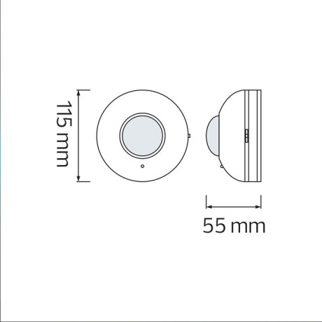 Датчик руху 1000W 220-240V IP20 360° чорний