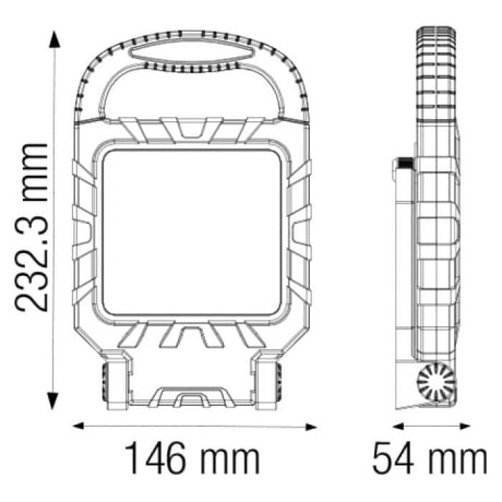 Світлодіодний LED прожектор переносний 20W 6400K 1450Lm IP54 жовтий