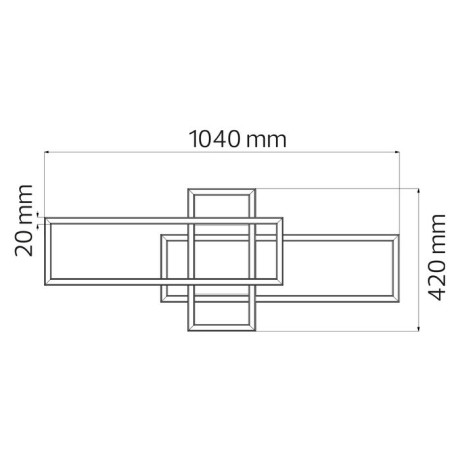 Світлодіодний LED світильник LED 36W 4000K 2160Lm 1040x420мм чорний