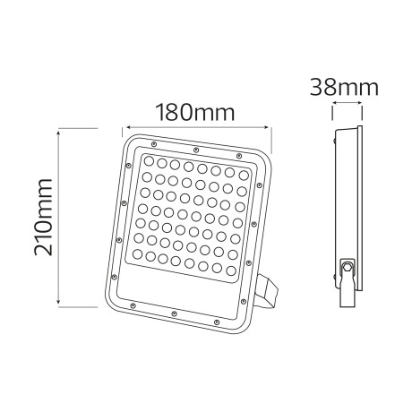 Світлодіодний LED прожектор 50W 6400K 5000Lm IP65 сірий