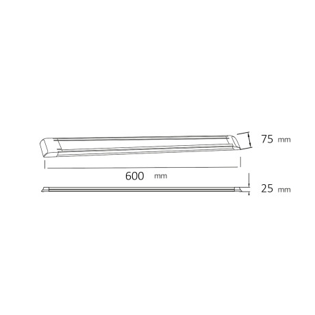 Світлодіодний LED світильник лінійний 30W 6400К 2250Lm 600мм чорний