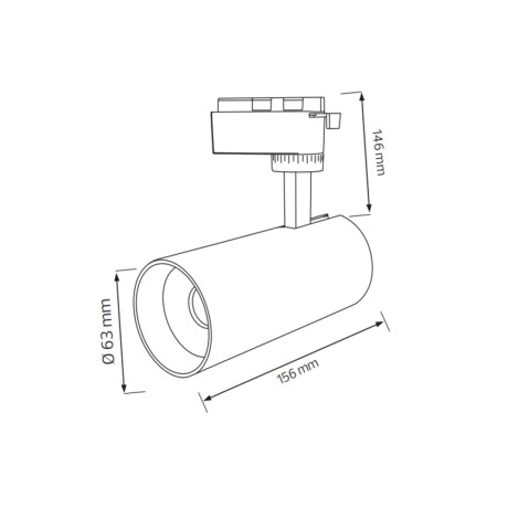 Світлодіодний LED світильник трековий COB LED 20W 3CCT 1700Lm чорний