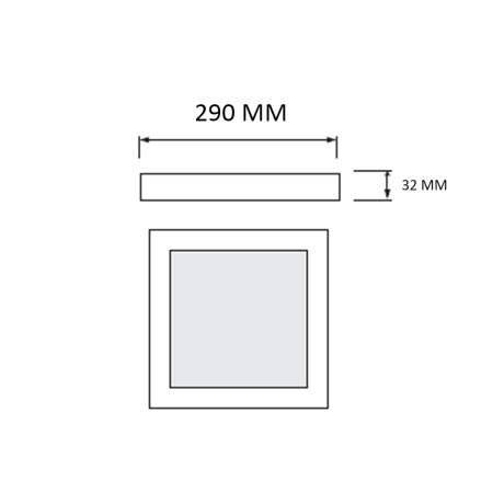 Світлодіодний LED світильник 36W 3CCT 3600Lm ІР20 290х32мм чорний квадратний