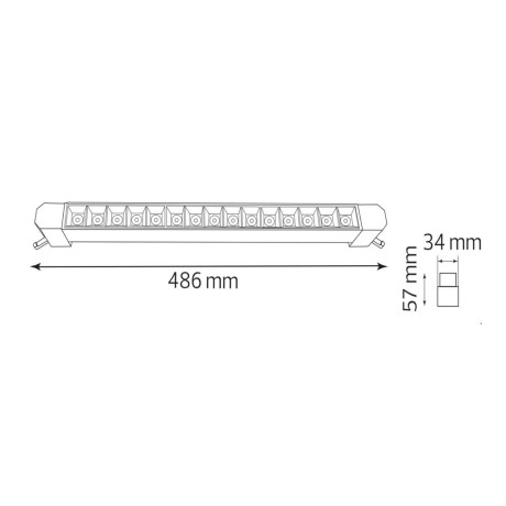 Світлодіодний LED світильник трековий лінійний повротний 30W 4200K 2400Lm білий+чорний