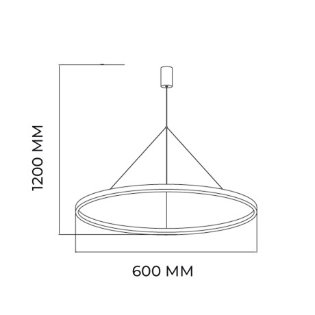 Світлодіодний LED світильник 55W 4000K 3300Lm 600мм чорний