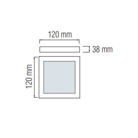 Світлодіодний LED світильник 12W 3CCT 1050Lm ІР20 120х38мм білий квадратний