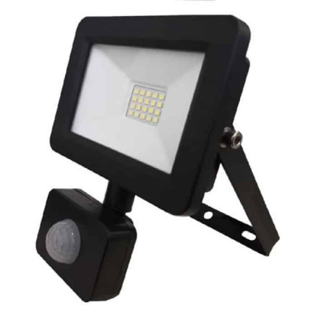 Світлодіодний LED прожектор з датчиком руху 10W 6400K 1100Lm IP65 чорний