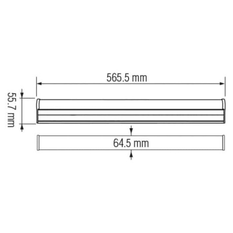Світлодіодний LED світильник вологозахищений 20W 6400K 2100Lm IP65 565,5x64,5мм білий