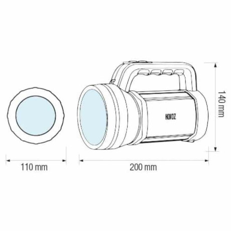 Ліхтарик світлодіодний акумуляторний 5W 420Lm IP20 ручний жовтий