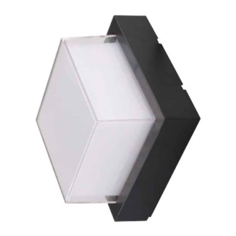 Світлодіодний LED світильник садово-парковий 12W 4200K 900Lm IP65 настінний квадратний чорний