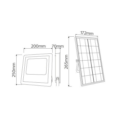 Світлодіодний LED прожектор на сонячній панелі 40W 840Lm 6400K IP65 чорний