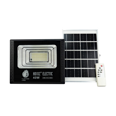 Світлодіодний LED прожектор на сонячній панелі 40W 840Lm 6400K IP65 чорний