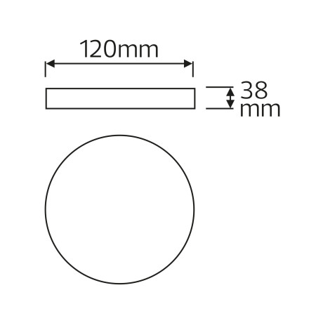 Світлодіодний LED світильник 18W 6400K 1620Lm 120х38мм білий круглий