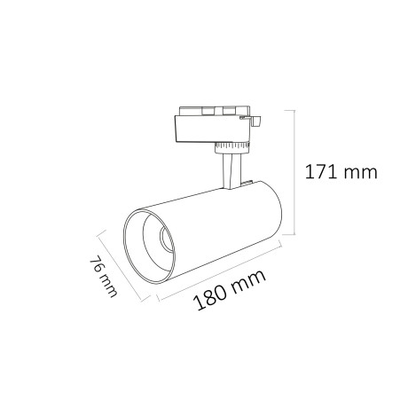 Світлодіодний LED світильник трековий COB LED 30W 4200K 2400Lm чорний