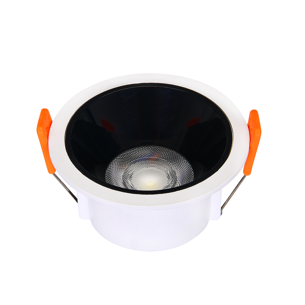 Світлодіодний LED світильник 6W 6400K 480Lm врізний d-90мм білий+чорний круглий