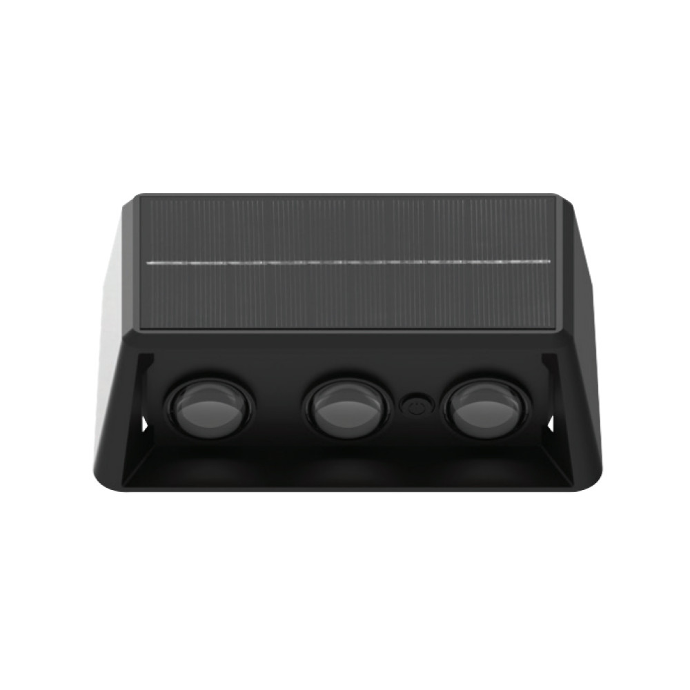 Світлодіодний LED світильник на сонячній батареї 6W 3CCT 50Lm IP65 настінний чорний