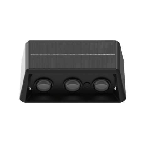 Світлодіодний LED світильник на сонячній батареї 6W 3CCT 50Lm IP65 настінний чорний