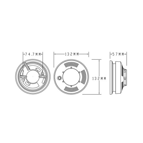 Датчик диму 220-240V/AC 9V/DC 85db d-132мм білий
