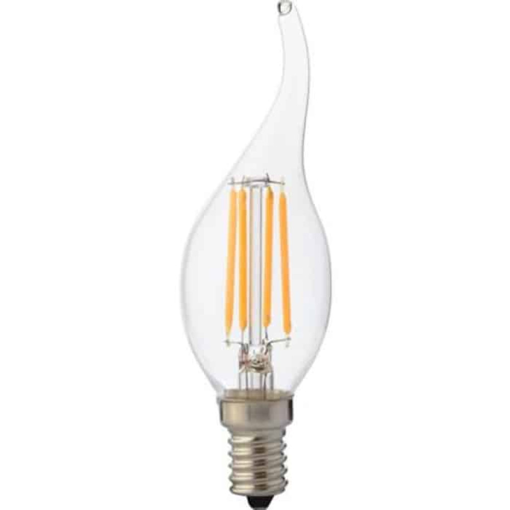 Світлодіодна LED лампа філамент 4W свічка на вітрі Е14 420Lm 2700К