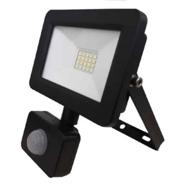 Світлодіодний LED прожектор з датчиком руху 20W 6400K 1600Lm IP65 чорний
