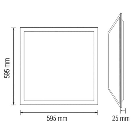 Світлодіодна LED панель 80W 6400K 5575Lm врізна 595x595x25мм біла