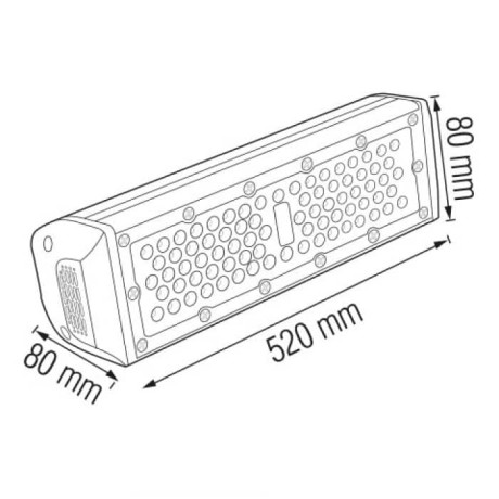 Світлодіодний світильник-прожектор підвісний 100W 6400K 9300Lm IP65 80x520мм чорний