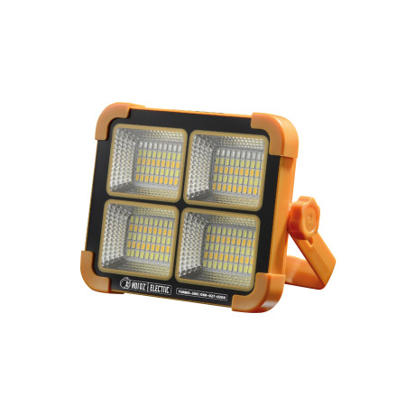 Світлодіодний LED прожектор на сонячній панелі + USB-C 200W 1466Lm 3000K-4200K-6400K IP44 помаранчевий