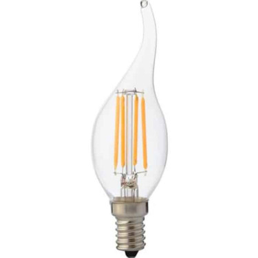 Світлодіодна LED лампа філамент 4W свічка на вітрі Е14 420Lm 4200K