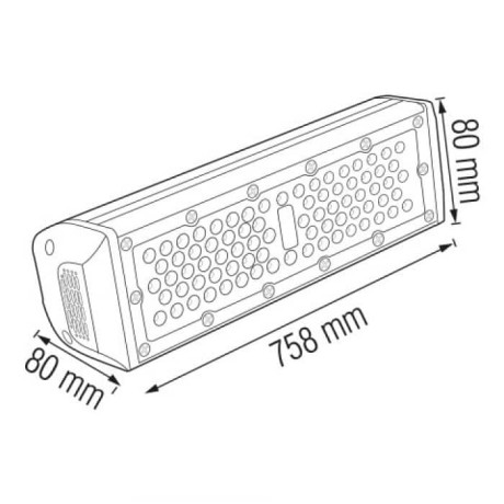 Світлодіодний світильник-прожектор підвісний 150W 6400K 13950Lm IP65 80x758мм чорний