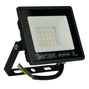 Світлодіодний LED прожектор 20W 6400K 1600Lm IP65 чорний