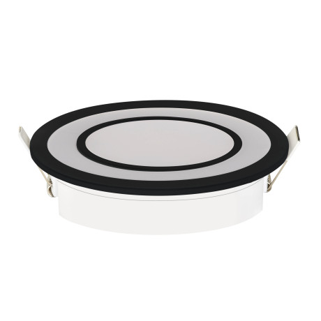 Світлодіодний LED світильник 12W 4200K 1000Lm врізний d-145мм чорний круглий