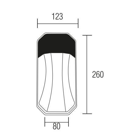 Світлодіодний LED світильник садово-парковий 24W 4200K 1800Lm IP65 настінний чорний